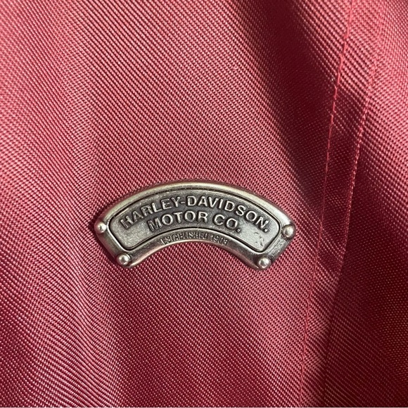 Women's HARLEY DAVIDSON MOTORCYCLES Riding Nylon Jacket - Large Burgundy - Picture 2 of 12